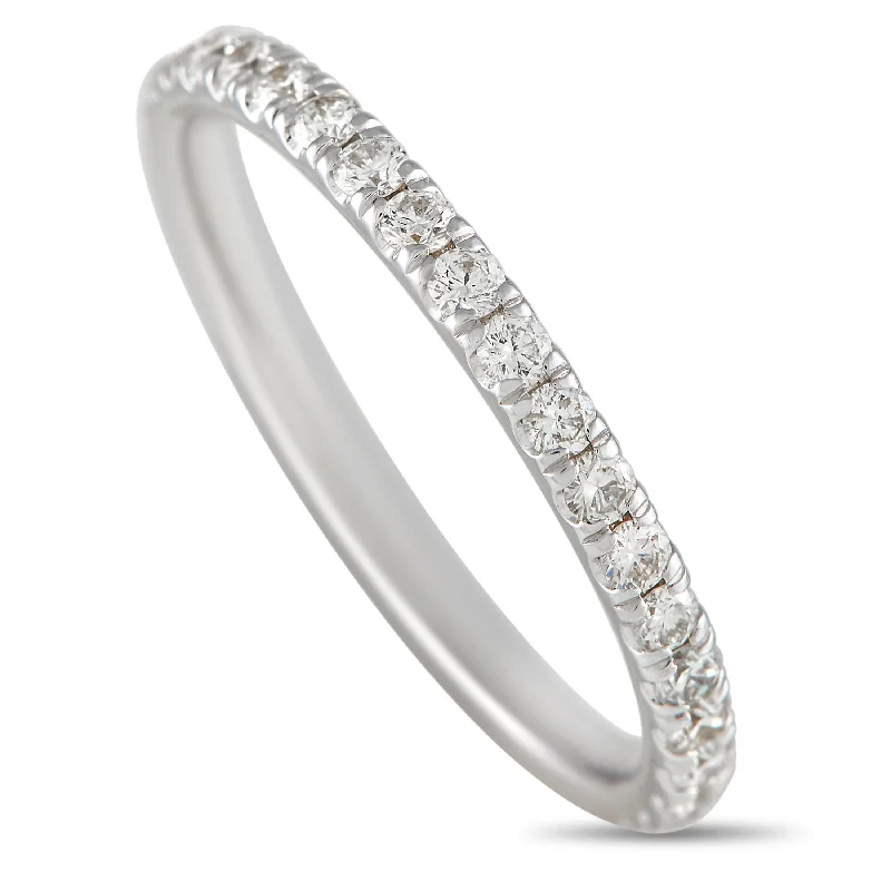 women platinum solitaire engagement rings -LB Exclusive 14K White Gold 0.79ct Diamond Eternity Band Ring