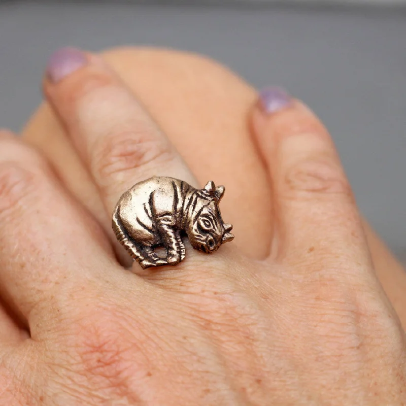 women affordable rings -Rhinoceros ring