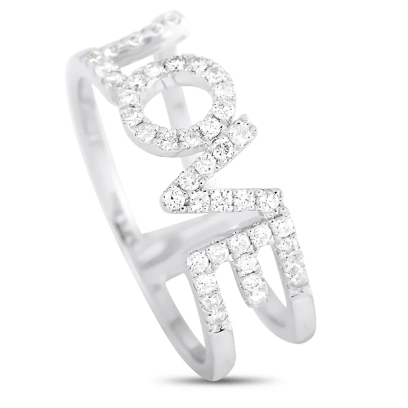 women engagement rings -LB Exclusive 14K White Gold 0.35 ct Diamond Love Ring