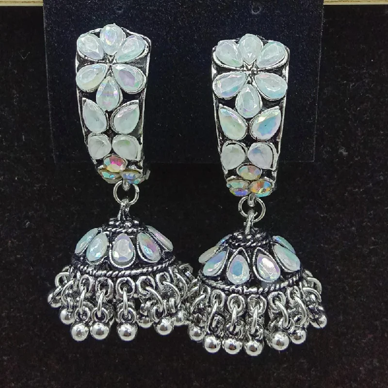 women sterling silver earrings -SP Jewellery Oxidised Plated Jhumki Earrings