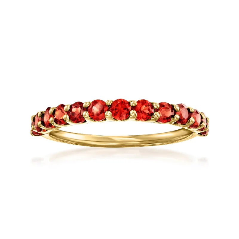 women simple engagement rings -Ross-Simons Garnet Ring in 14kt Yellow Gold