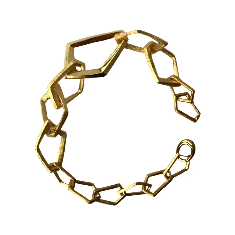 women chunky gold bracelets -Polygon Bracelet