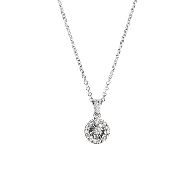 women lock necklaces -Diamonds halo elegant Pendant Necklace Basic