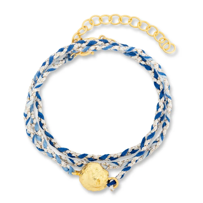 women luxury bangles -Zina Wrap Bracelet Blue