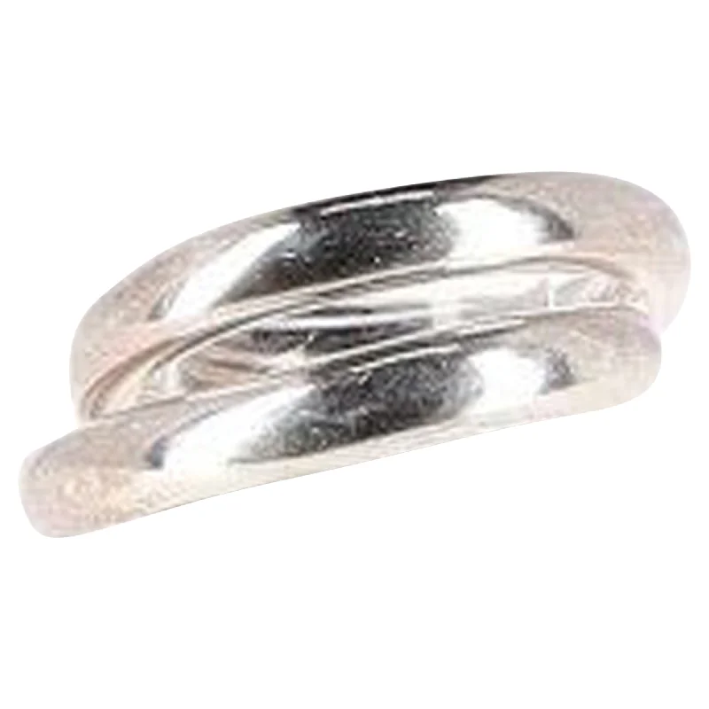 women diamond band engagement rings -Hermès Vertige Ring in SIlver Metal