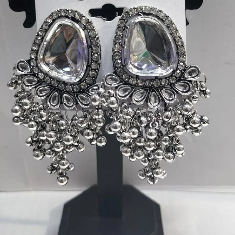 women stud earrings -Manisha Jewellery Oxidised Plated Crystal Stone Dangler Earrings