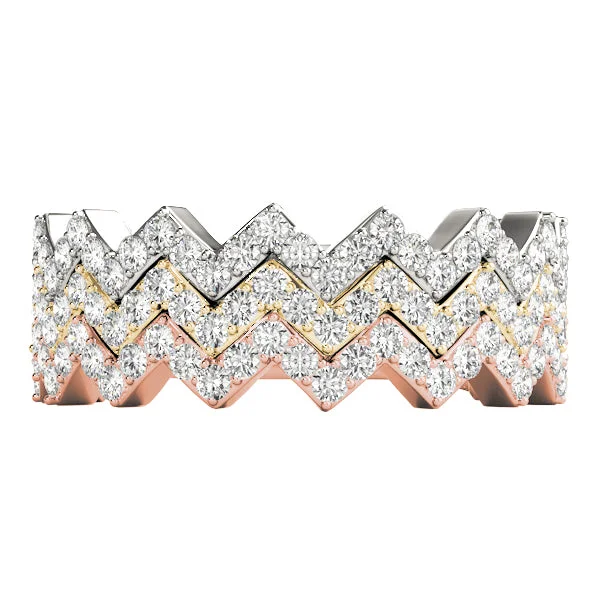 women minimalist rings -Diamond ZigZag Stackable Rings (1/3 ctw each)