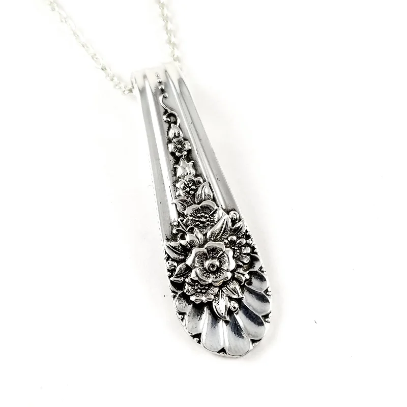 women custom charm necklaces -Rogers Jubilee Spoon Necklace