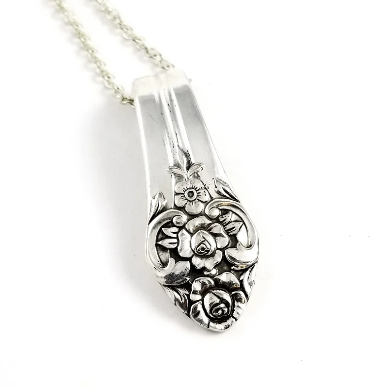 women luxury necklaces -Rogers Oneida Plantation Spoon Necklace