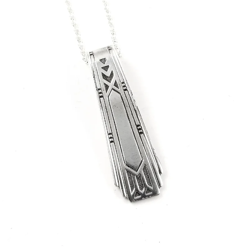 women modern necklaces -Oneida Friendship Medality Spoon Necklace