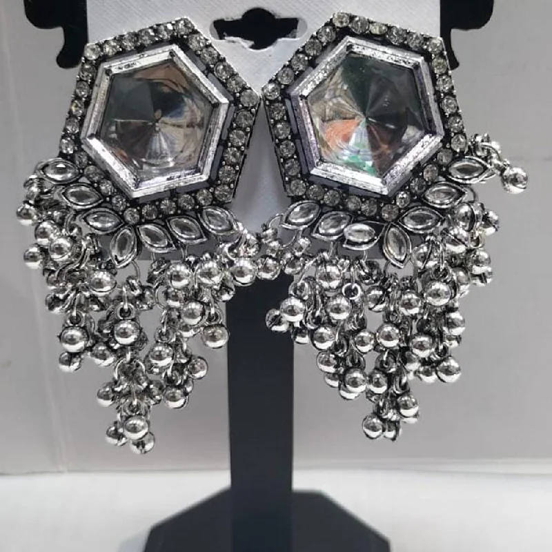 women chandelier earrings -Manisha Jewellery Oxidised Plated Crystal Stone Dangler Earrings