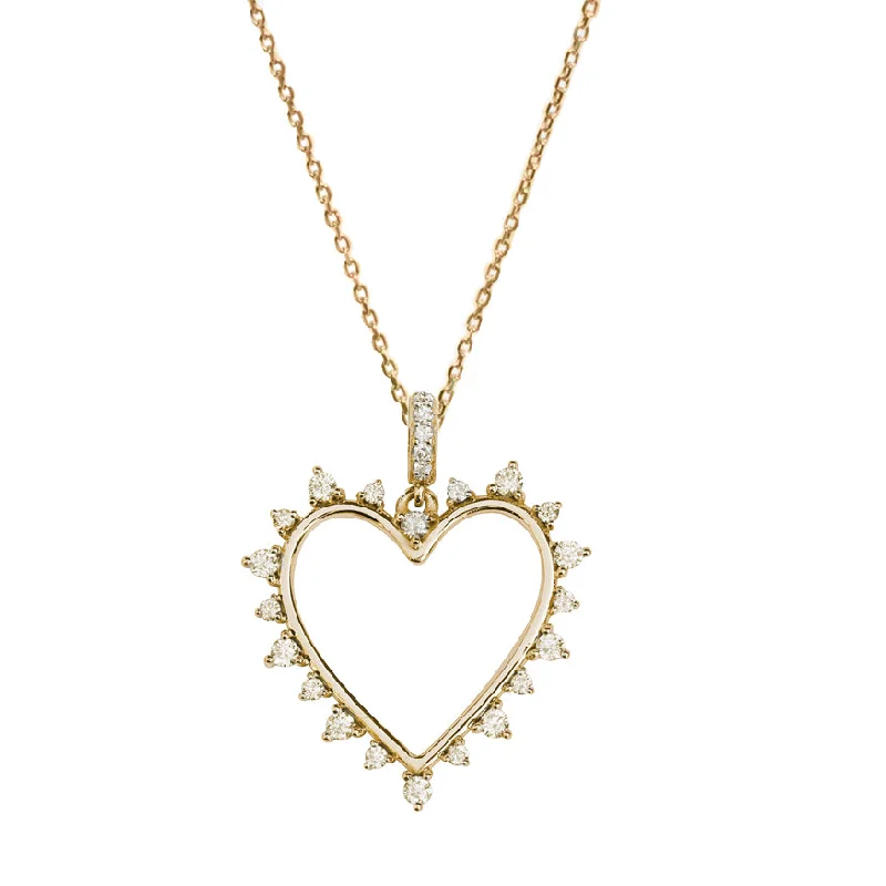 women matching necklaces -Sparkly Heart Diamond Necklace