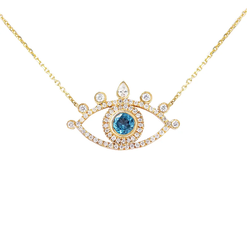 women unique necklaces -Large Evil Eye Protection Amulet Necklace - Top ♥