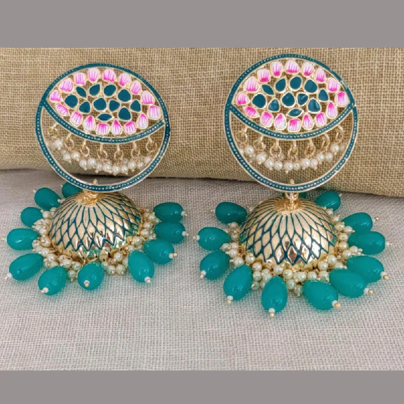 women butterfly earrings -Bhavi Jewels Meenakari Jhumki Earrings