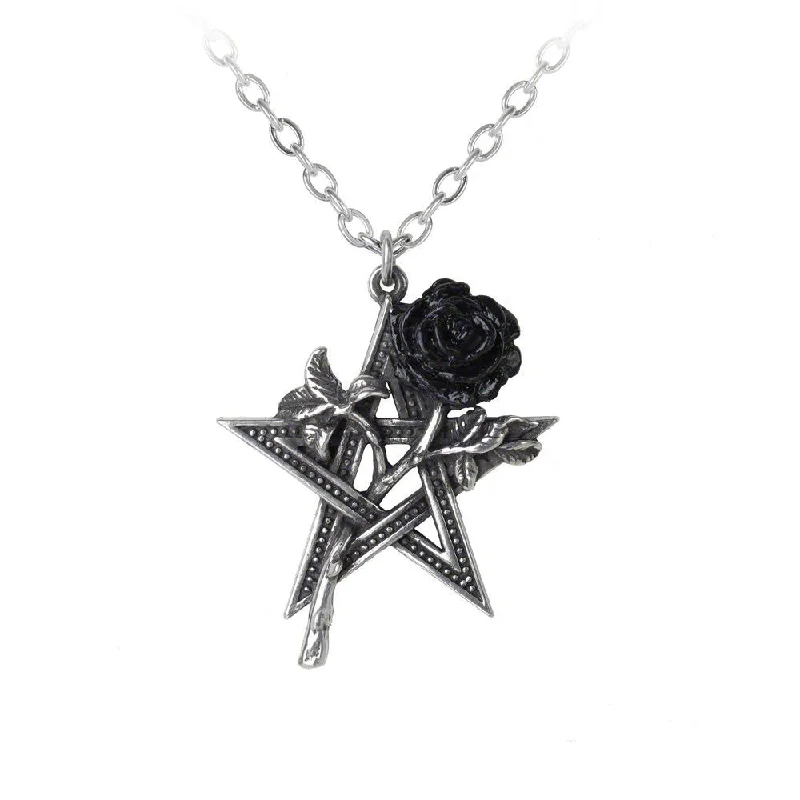 women wedding necklaces -Ruah Vered Rose & Pentagram Necklace by Alchemy Gothic