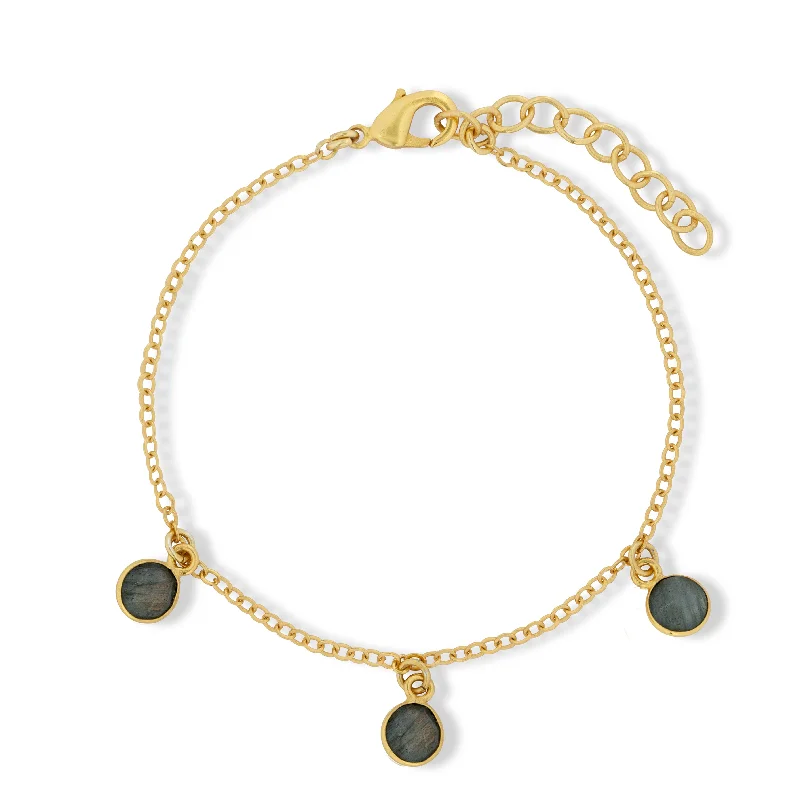 women gemstone bracelets -Orla Charm Bracelet Labradorite