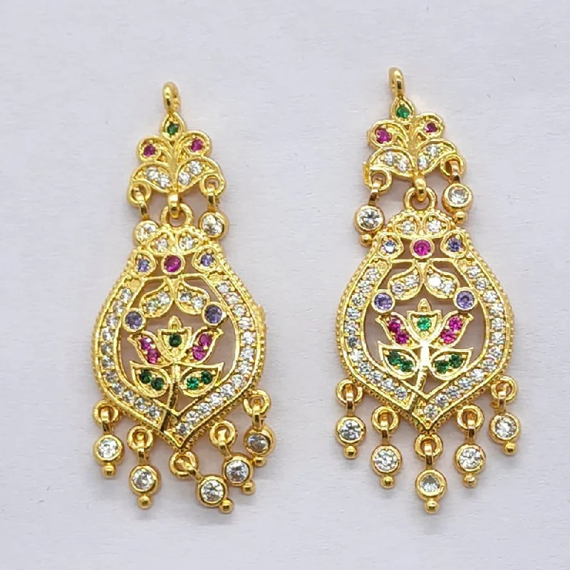 women gem earrings -Bhavi Jewels Gold Plated American Diamond Micro Plating Fancy Earrings