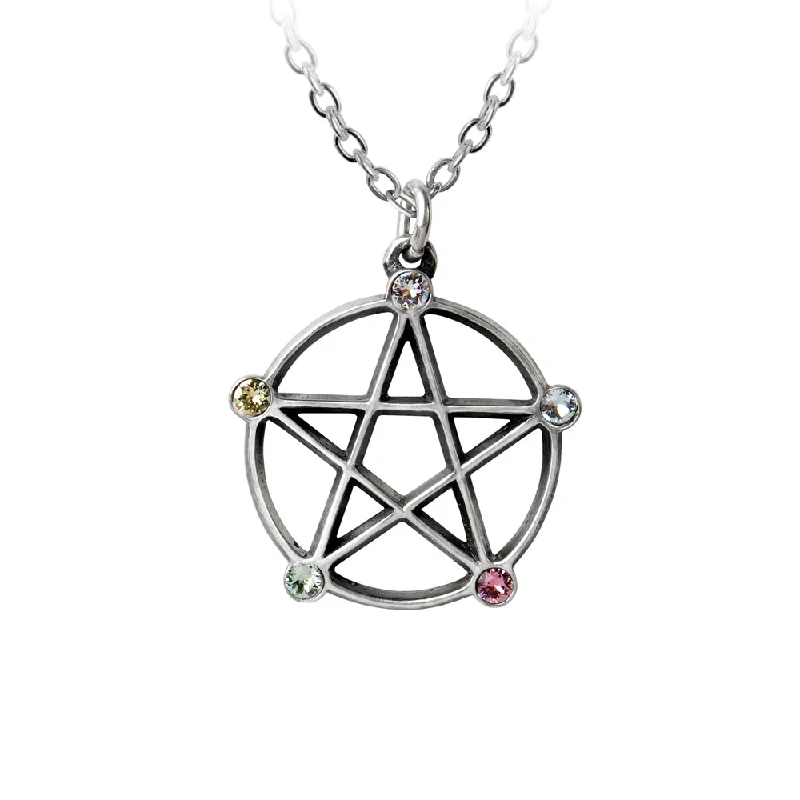 women infinity necklaces -Wiccan Elemental Pentacle Necklace by Alchemy Gothic