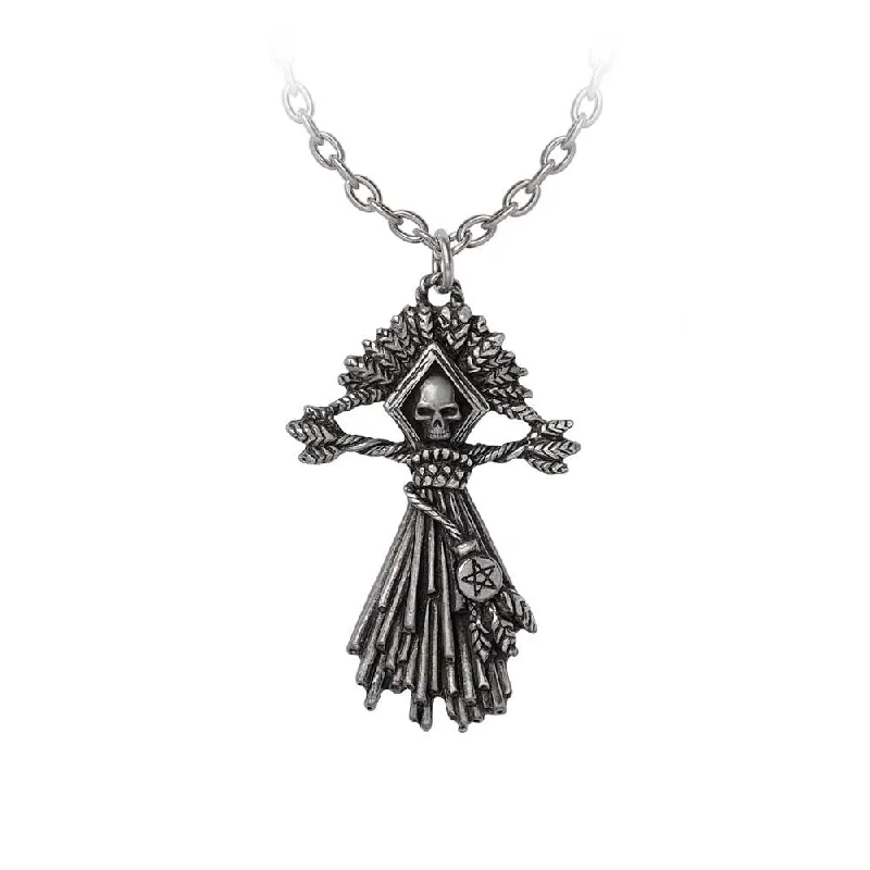 women bridal gold necklaces -Corn Witch Pendant Necklace by Alchemy Gothic