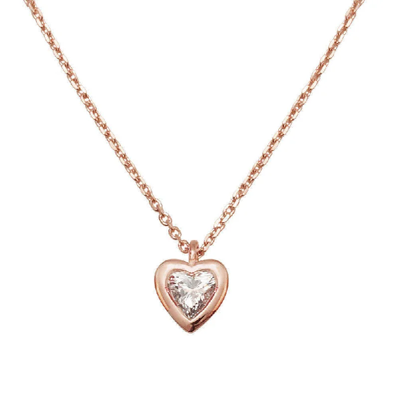 women luxury silver necklaces -Heart Diamond Pendant Necklace