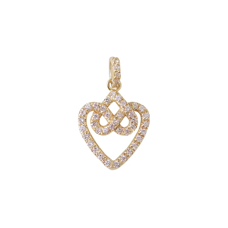 women birthstone necklaces -Infinity hearts lock knot dainty diamond pendant necklace ♥