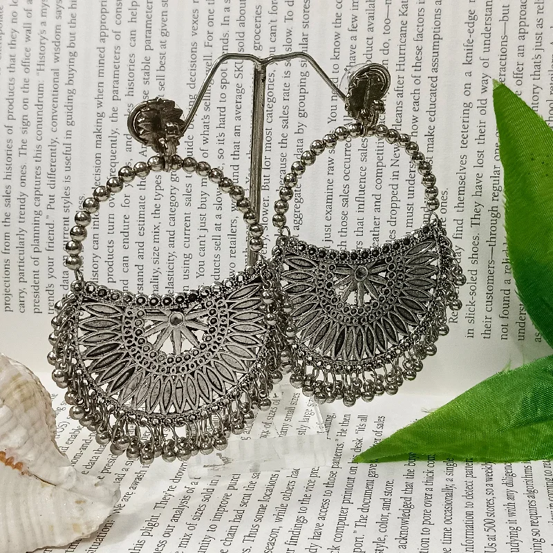 women elegant earrings -Bhavi Jewels Oxidised Plated Dangler Earrings