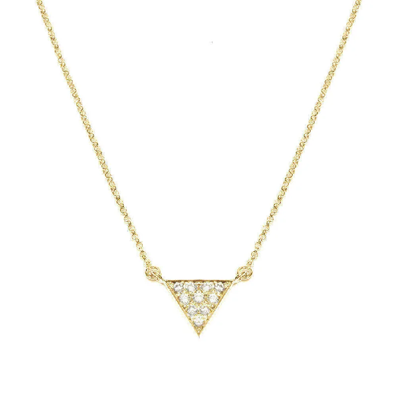 women custom charm necklaces -Triangle Diamond Pendant Necklace ♥