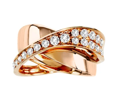 women wedding ring sets -18kt Rose Gold Diamond Statement Ring (.65 ctw)