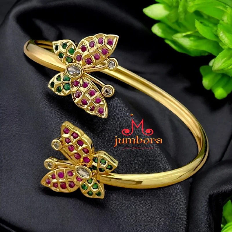 women bracelets -Butterfly Gold Finish Open Type Single Bangle Bracelet