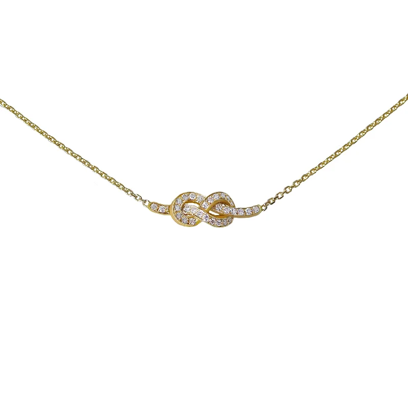 women elegant necklaces -Petite Infinity Love Knot Diamond Chocker Necklace