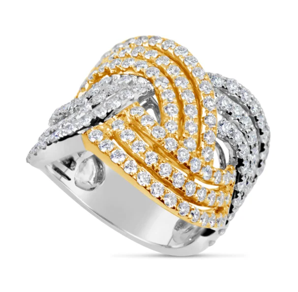 women birthstone rings -18kt Two Tone Diamond Fashion Ring (2.40 ctw)