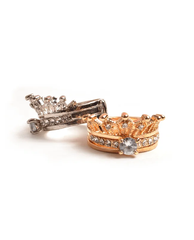 women halo rings -Imperial Crown Ring Set