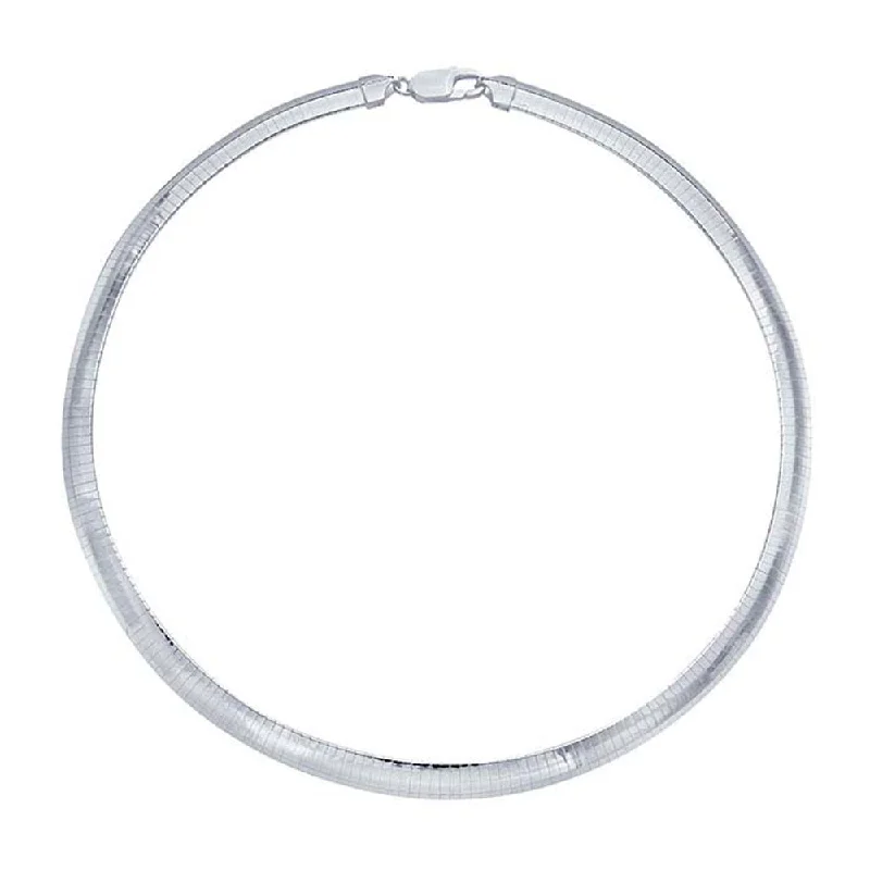 women anniversary necklaces -8mm Wide Sterling Silver Omega Necklace Chain