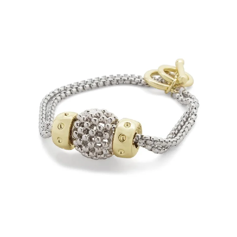 women vintage bracelets -Two Tone Ball Bracelet