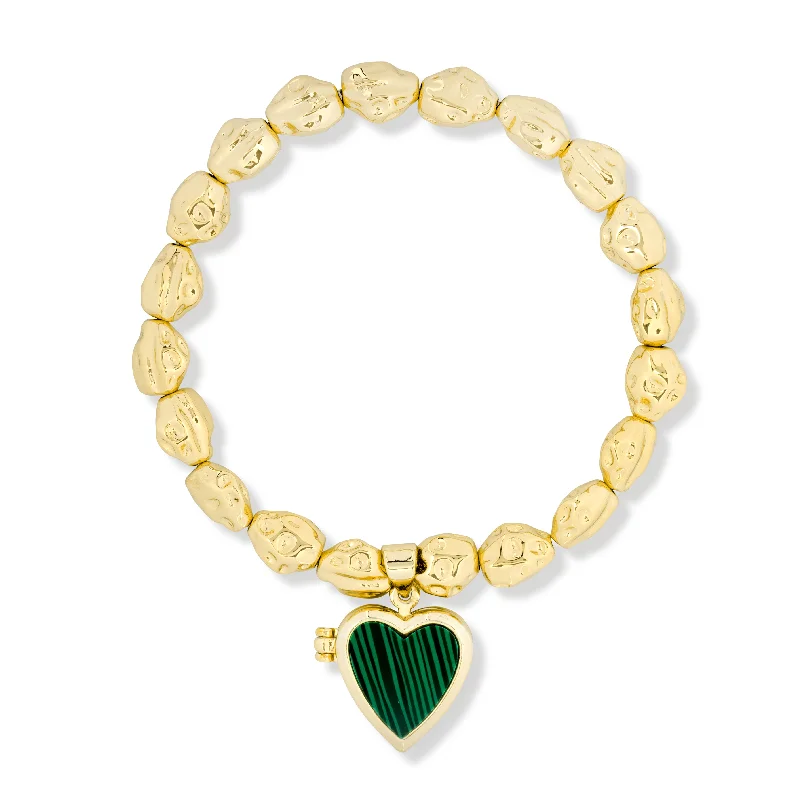 women vintage bracelets -Roxy Heart Locket Bracelet Green