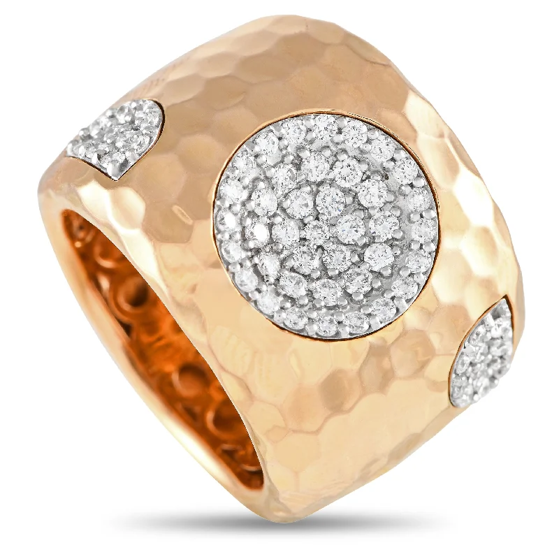 women halo engagement ring sets -Roberto Coin 18K Rose Gold 1.0ct Diamond Ring RC15-091224