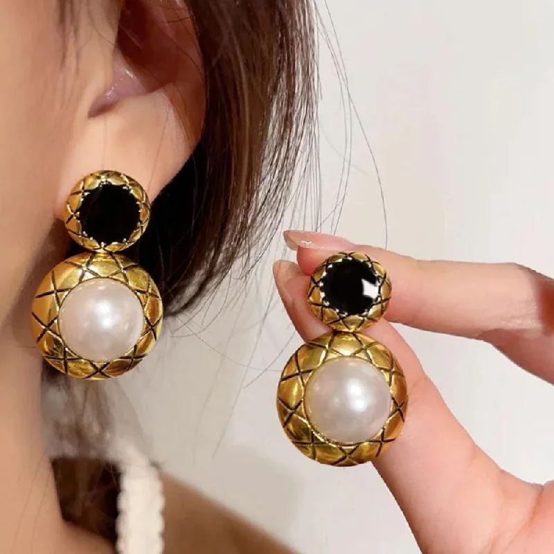 women elegant earrings -VF Collection Gold Plated Studs Earrings