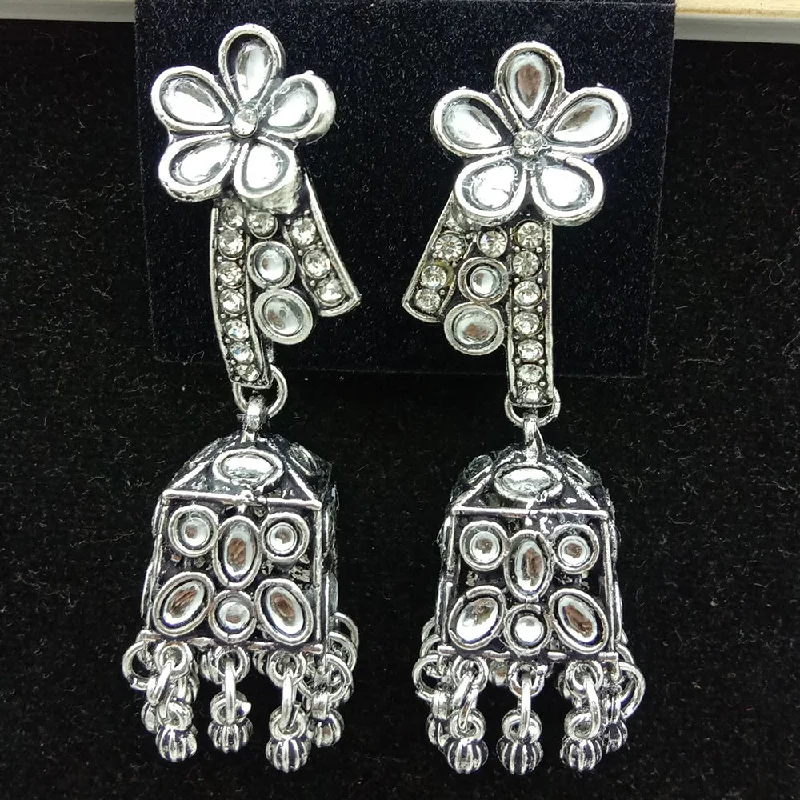 women modern earrings -SP Jewellery Oxidised Plated Jhumki Earrings