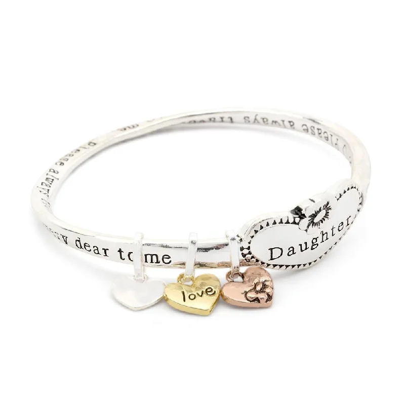 women luxury cuff bracelets -Inspirational Bangle Bracelet - Daughter