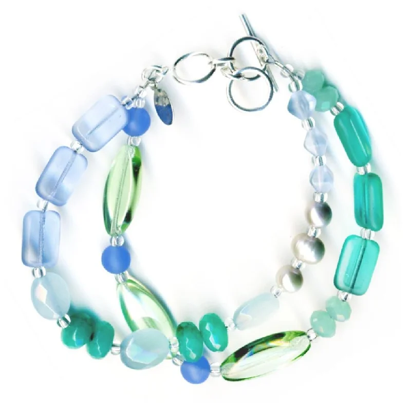 women multi-strand bracelets -Seaglass Medley 2-Strand Bracelet