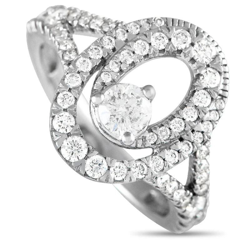 women round engagement rings -LB Exclusive 14K White Gold 1.0ct Diamond Ring MF05-100124