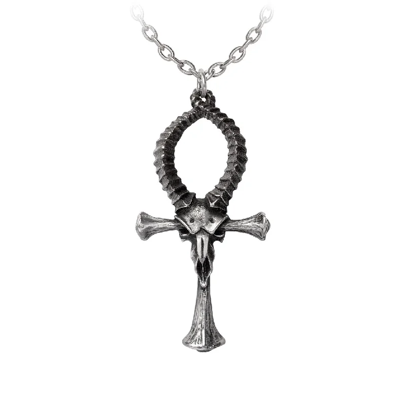 women silver necklaces -Ankh of Ammon Pendant Necklace by Alchemy Gothic