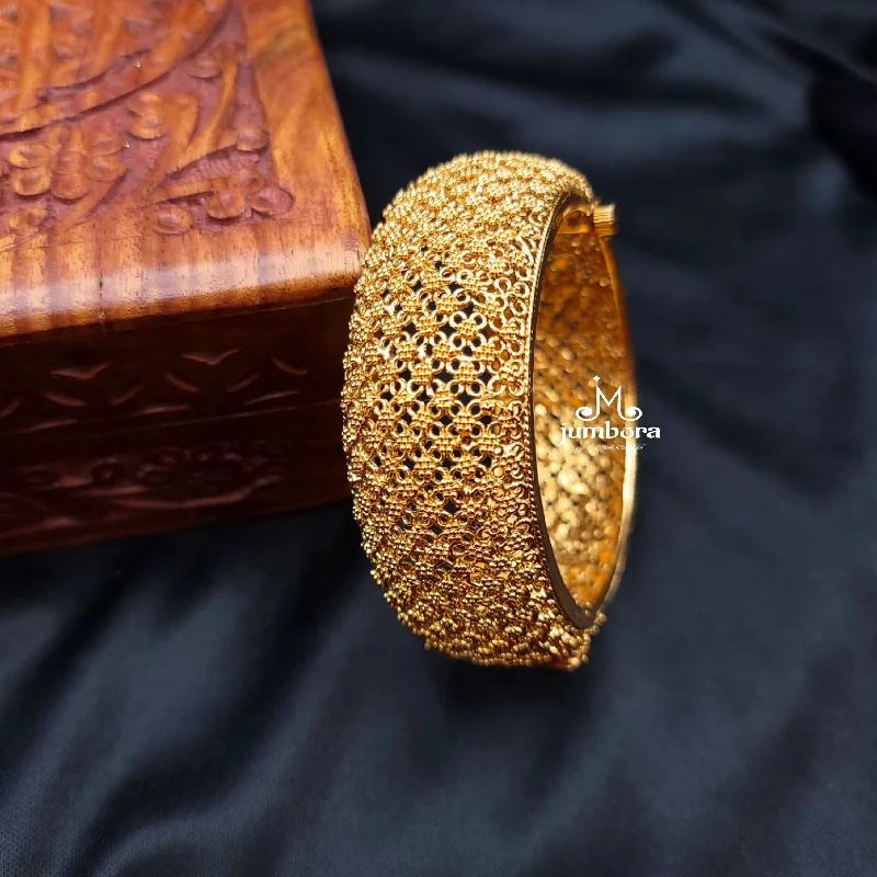 women chunky bracelets -Antique Gold Openable Single Bangle Bracelet