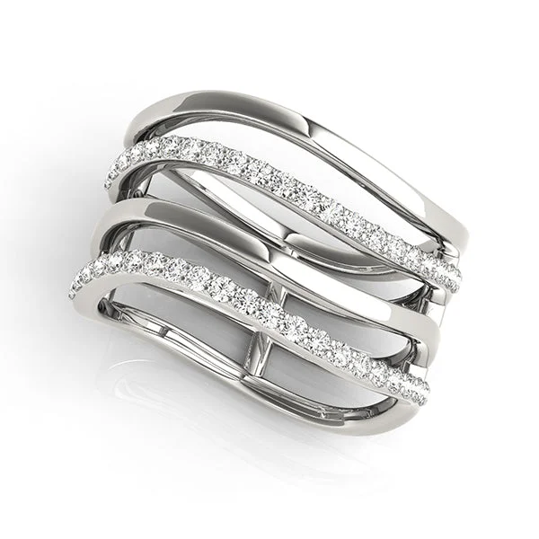 women infinity rings -14kt White Gold Mutli Row Diamond Fashion Ring (3/8 ctw)