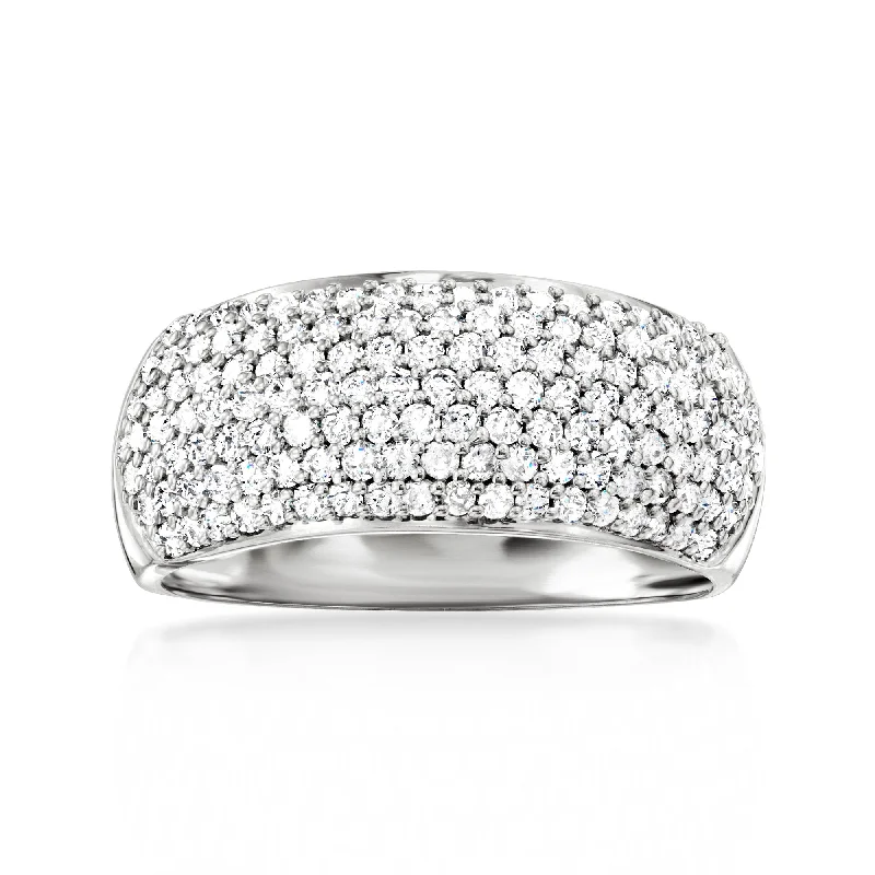 women fancy engagement rings -Ross-Simons Pave Diamond Ring in 14kt White Gold