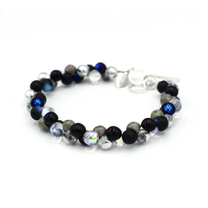 women personalized bracelets -Black Bubble Bracelet