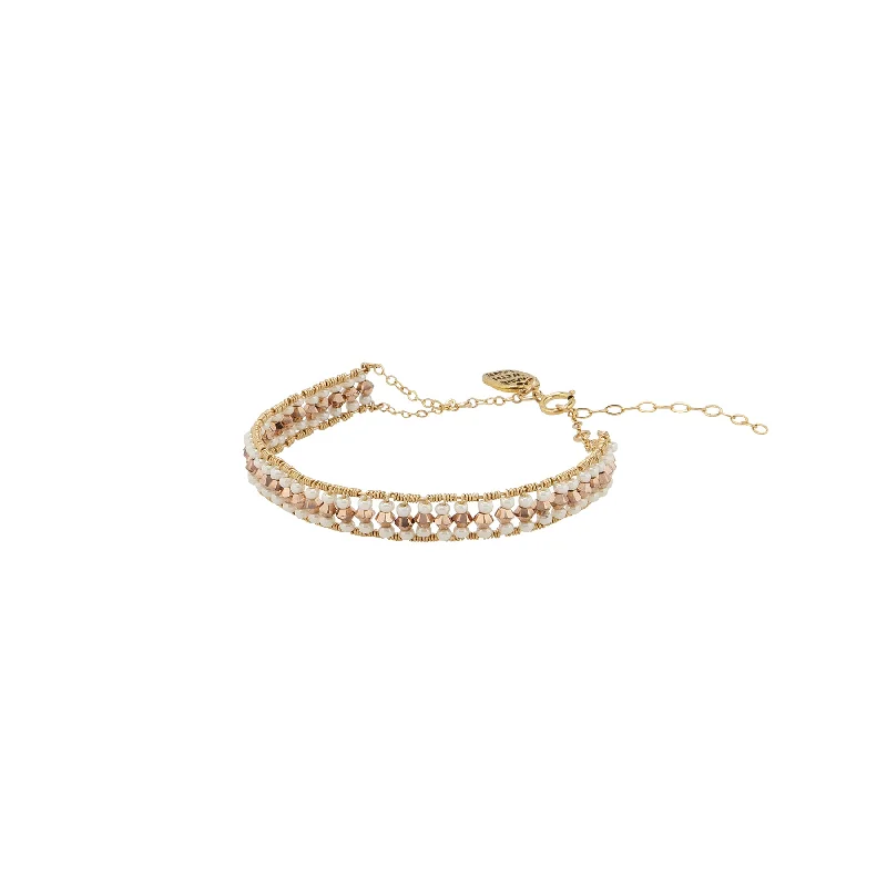 women adjustable bangle sets -Olakira Woven Bracelet - PEARL