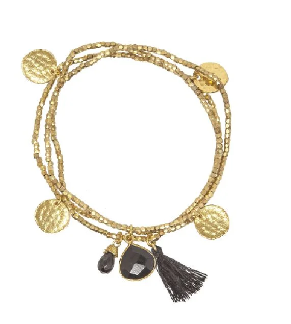 women gold bangles -Gemini Black Onyx Bracelet