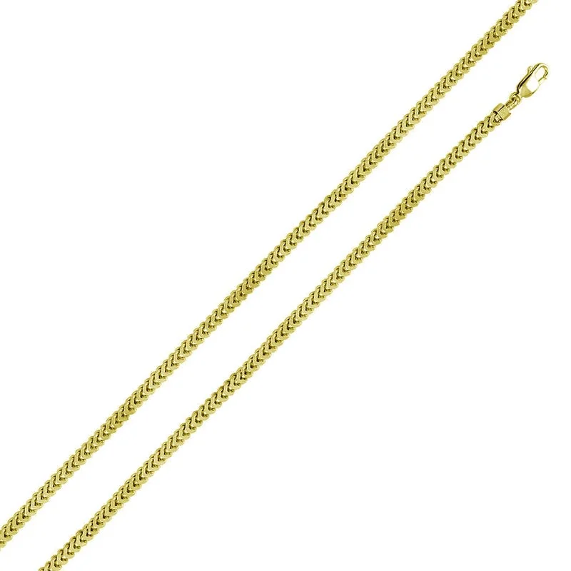 women adjustable bracelets -Gold Plated 925 Sterling Silver Hollow Franco Chain or Bracelet 4.1mm - CHHW100 GP