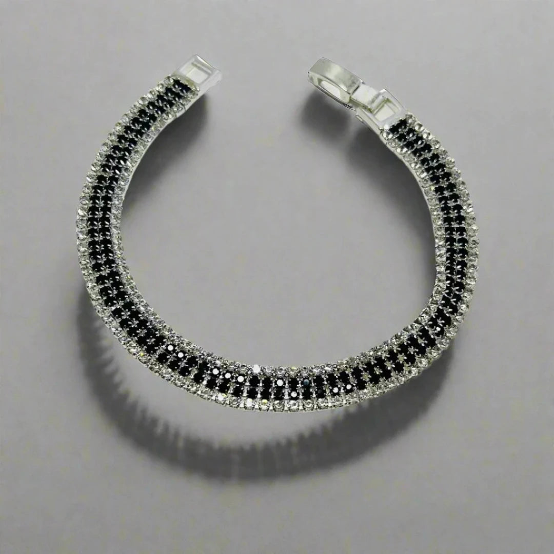 women stack bracelets -Wide Crystal Sparkling Tennis Bracelet